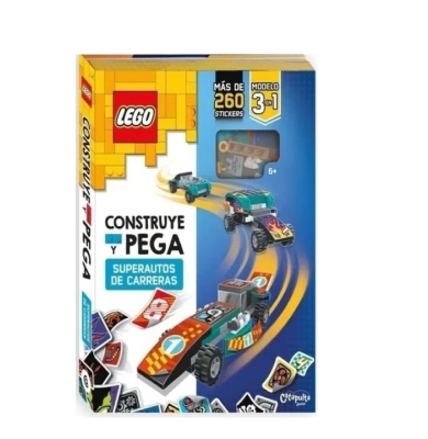 LEGO-CONSTRUYE Y PEGA SUPER AUTOS DE CARRERAS-CATAPULTA