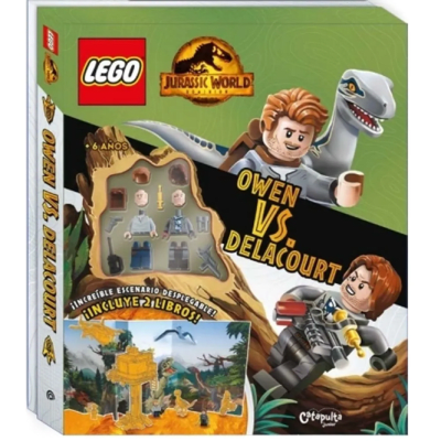 LEGO-LANDSCAPE JURASSIC WORLD OWEN Y DELACOURT-CATAPULTA