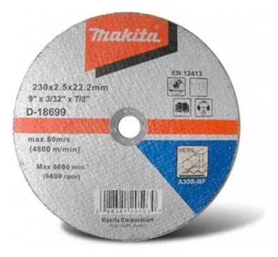 DISCO CORTE METAL 9 230 X 2.5 X 22.23 MMRECTO  - MAKITA1