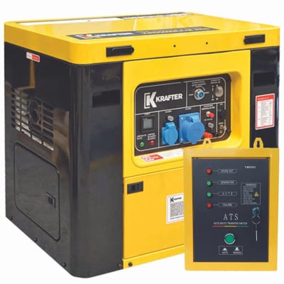 GENERADOR DIESEL + ATS 6KVA 220V P/E INSONORO PARA CONECTAR ATS - KRAFTER1