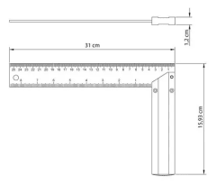 ESCUADRA DE ALUMINIO 12 M.PLASTICO - TRAMONTINA