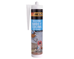 SILICONA ACETICA C/FUNGICIDA BLANCA 280ML (PARA BAÑO Y COCINA) - HELA