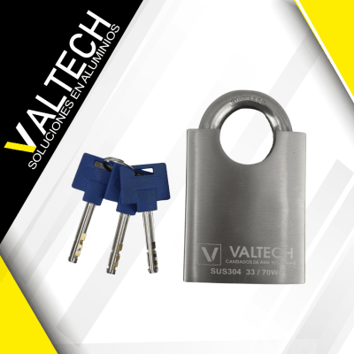 CERRADURA VALTECH CANDADO DE MAXIMA SEGURIDAD DE GRADO MILITAR SUS 304 33/60WF1