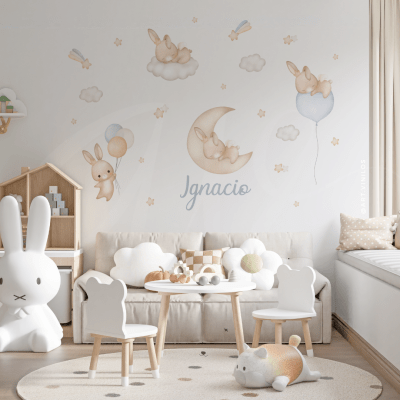 Vinil Deco Conejitos Cute
