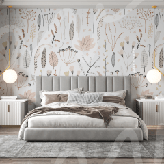 Wallpaper Flores y Hojas