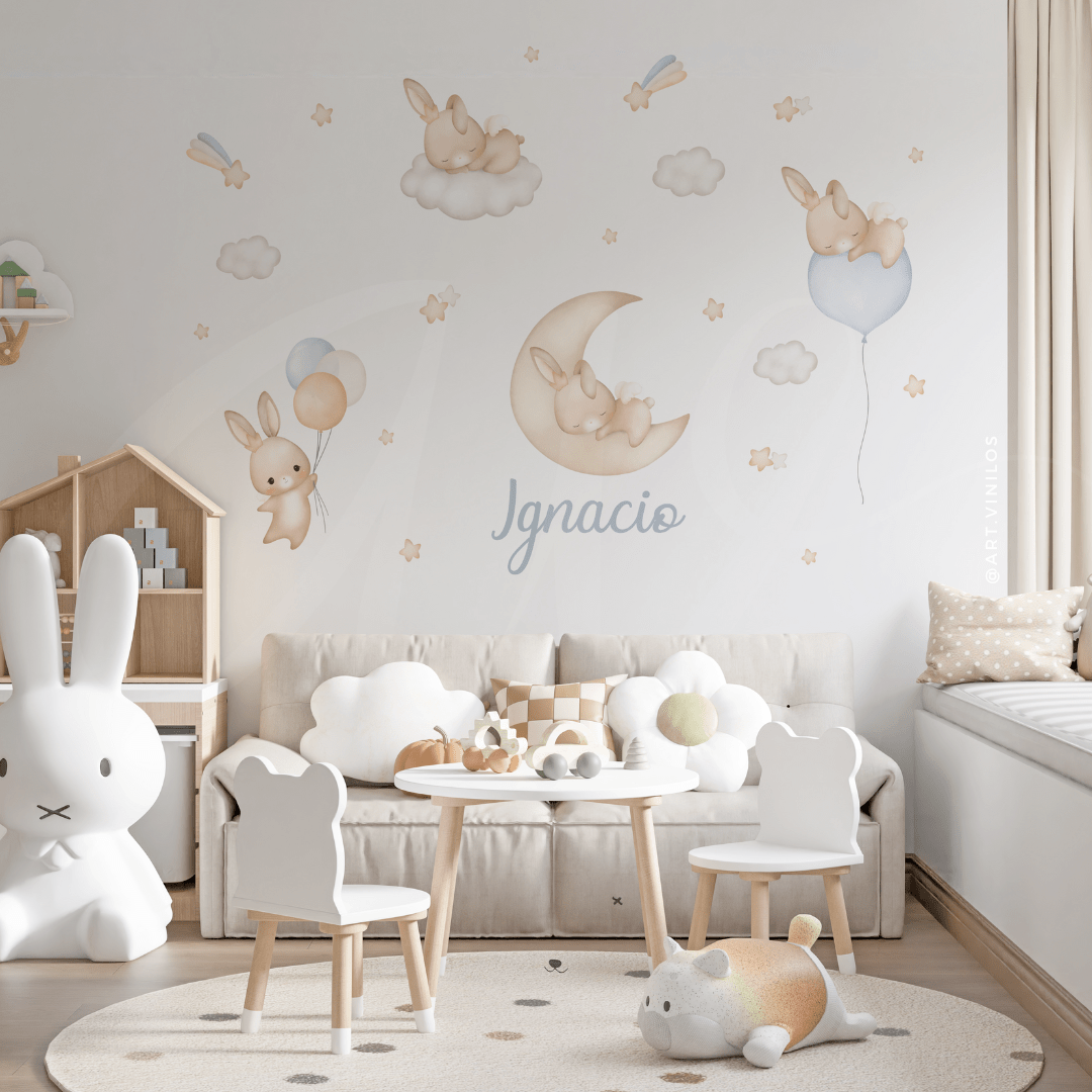 Vinil Deco Conejitos Cute1