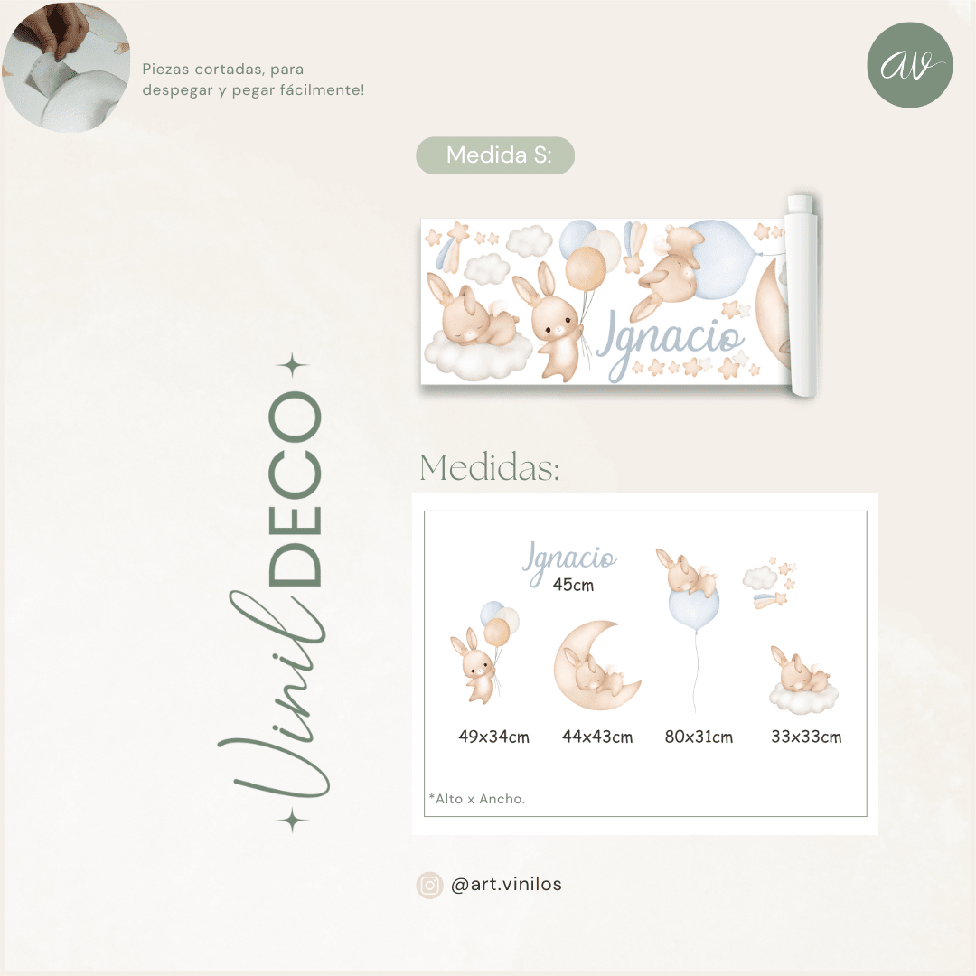 Vinil Deco Conejitos Cute2