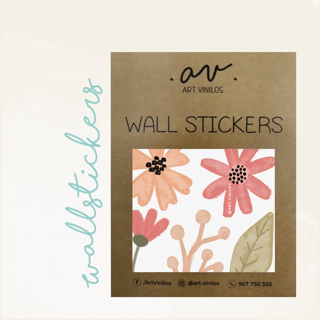 Wallstickers Flores y Hojas en Acuarela2