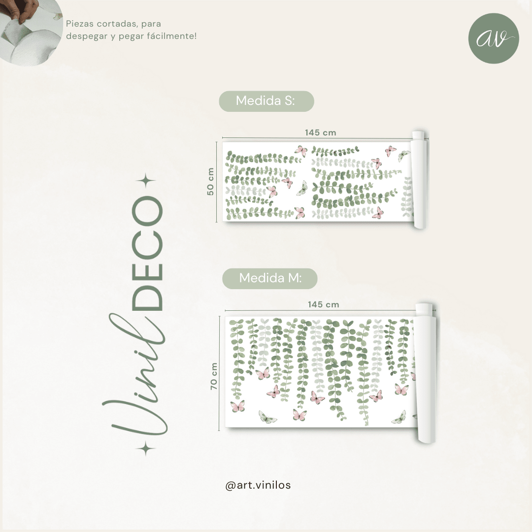 Vinil Deco Hojas y mariposas4
