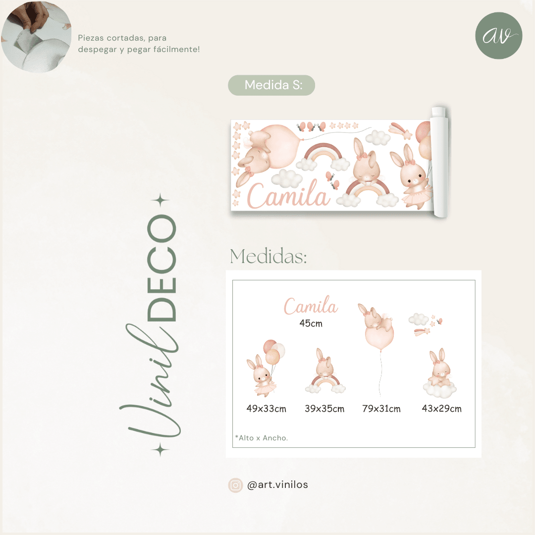 Vinil Deco Conejitas Cute2