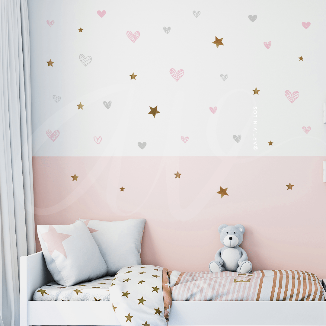 Wallstickers Estrellas y Corazones2