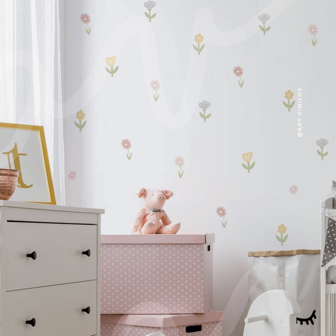 Wallstickers Flores Pastel3