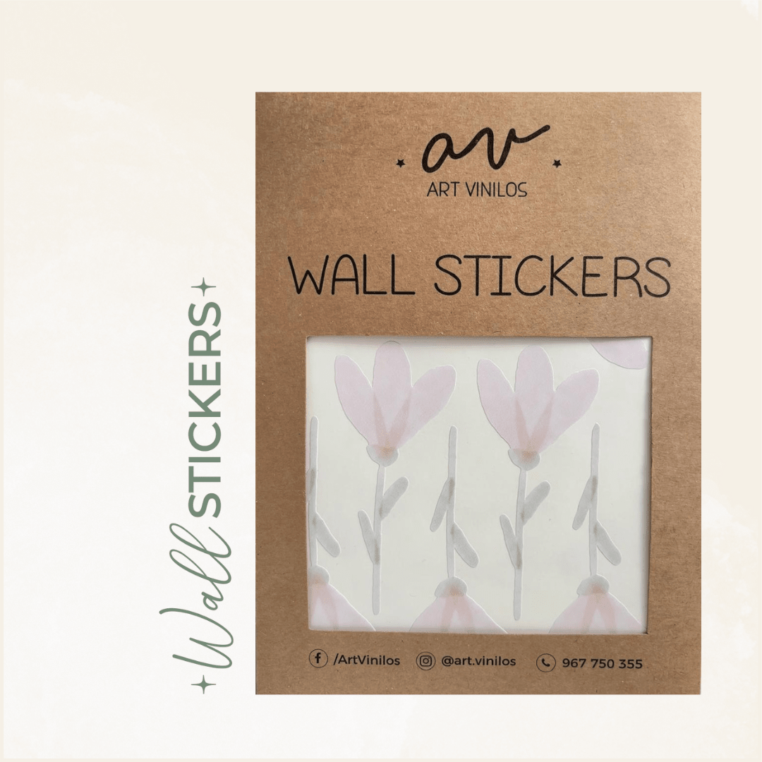 Wallstickers Flores acuarela rosa2