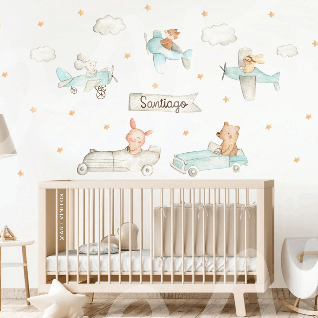 Vinil Deco Animalitos Acuarela1