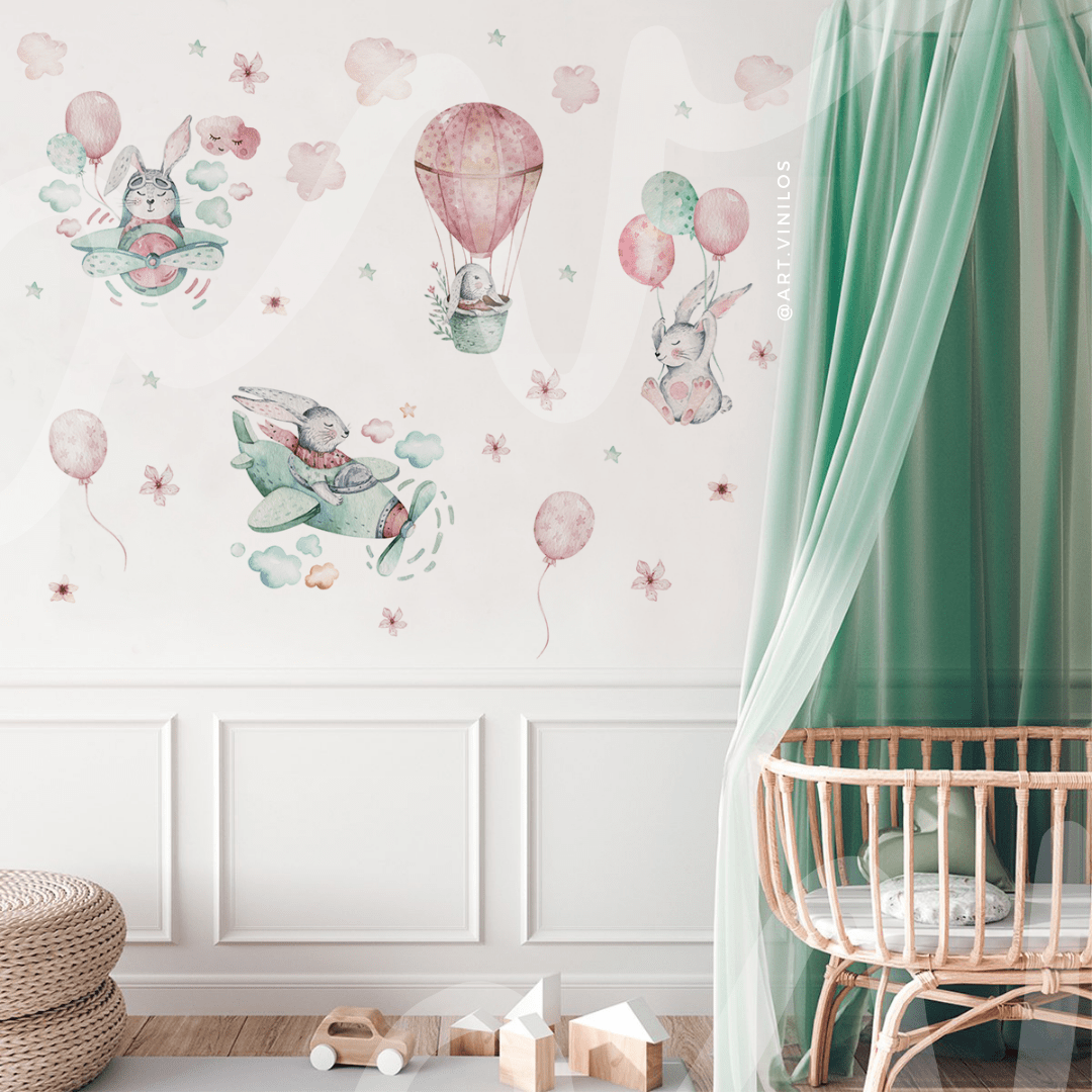 Vinil Deco Conejitas Acuarela1