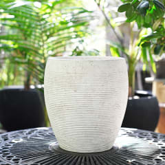 Macetero Fibra Blanco 28x30