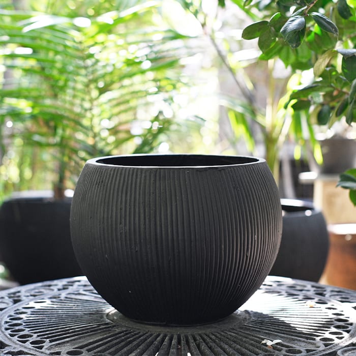 Macetero Fibra Negro 34x25