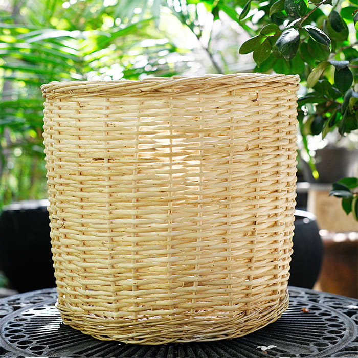 Canasto Mimbre Blanco 40x40