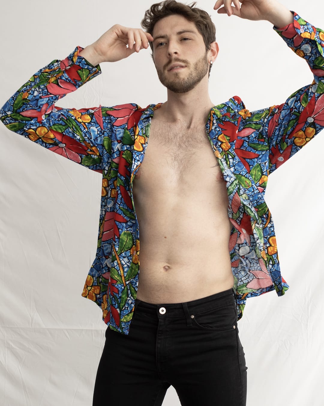 Camisa Viscosa Blue Garden2