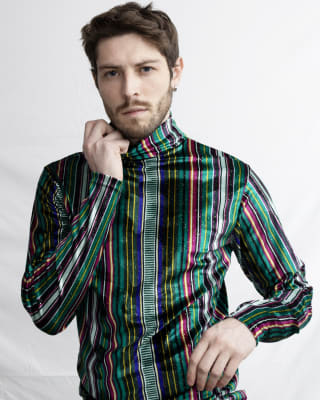 Beatle Terciopelo Verde Líneas