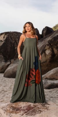 Vestido Oliva Acuarela