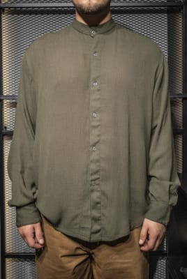 Camisa Bambula Cuello Mao Verde