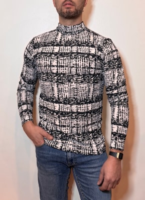 Beatle Lanilla Estampado Blanco y Negro