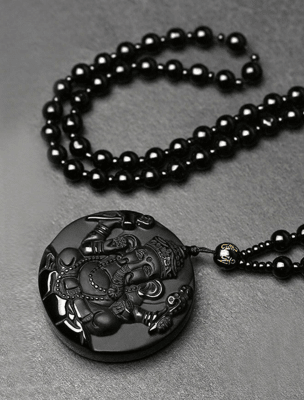 Collar Perla Medalla Elefante