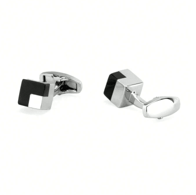 AI Colleras Cuadradas Black & Silver