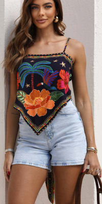 Crop Top Reversible Flora