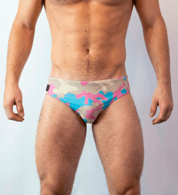 Sunga estampado militar multicolor