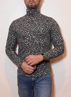 Beatle Lanilla Gris con Pintas Blancas