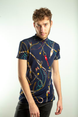 Beatle Blue Gold Manga Corta