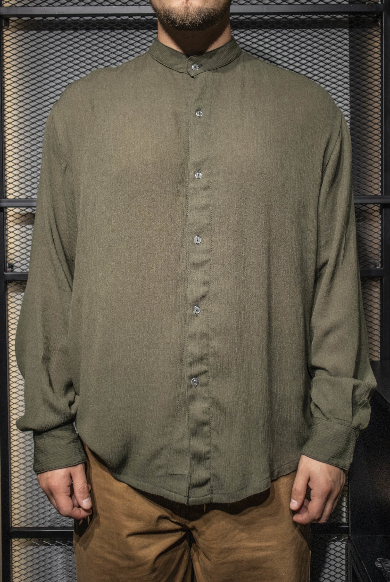 Camisa Bambula Cuello Mao Verde3