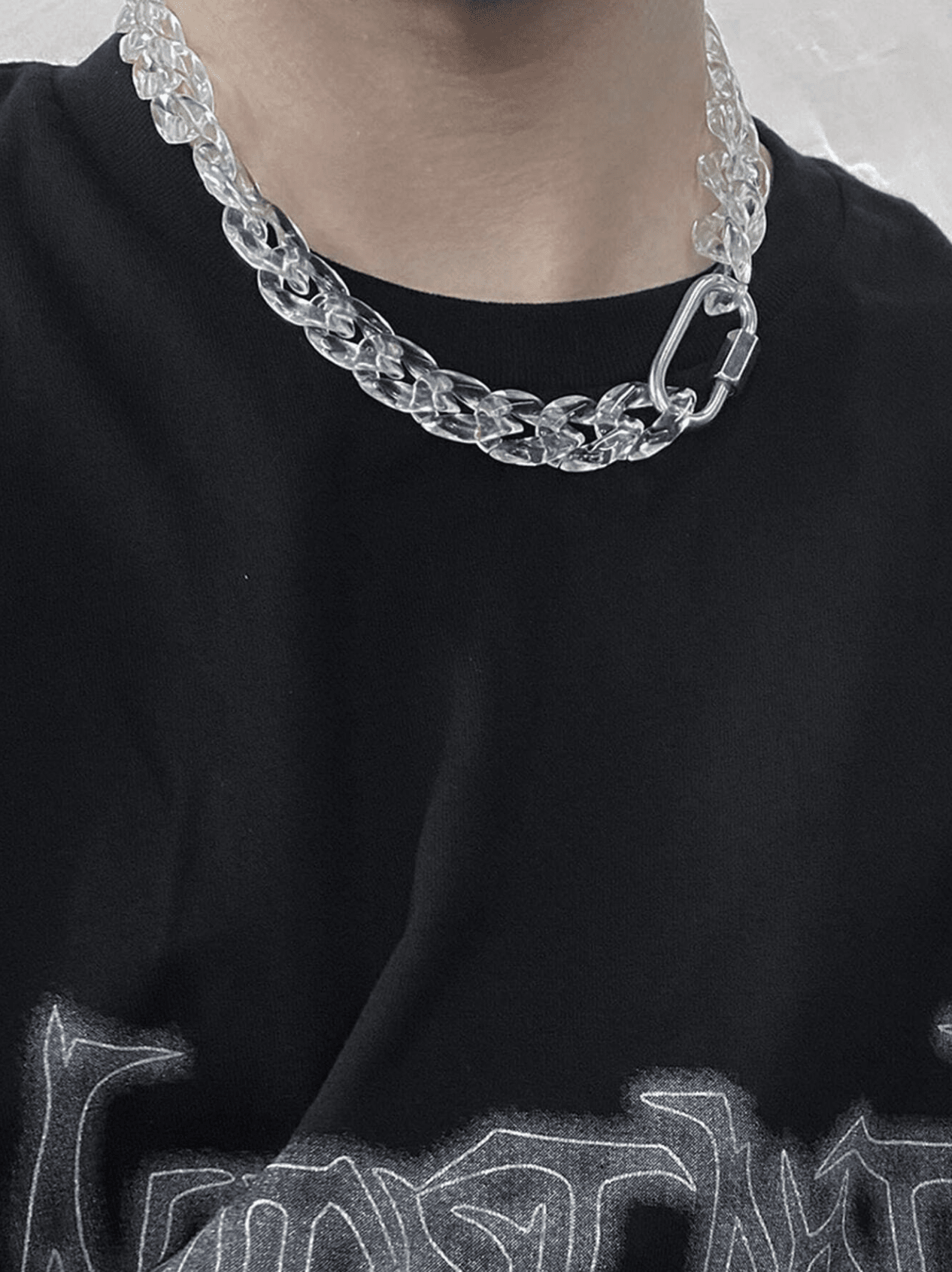 Cadena Transparente Plastico 45cm1