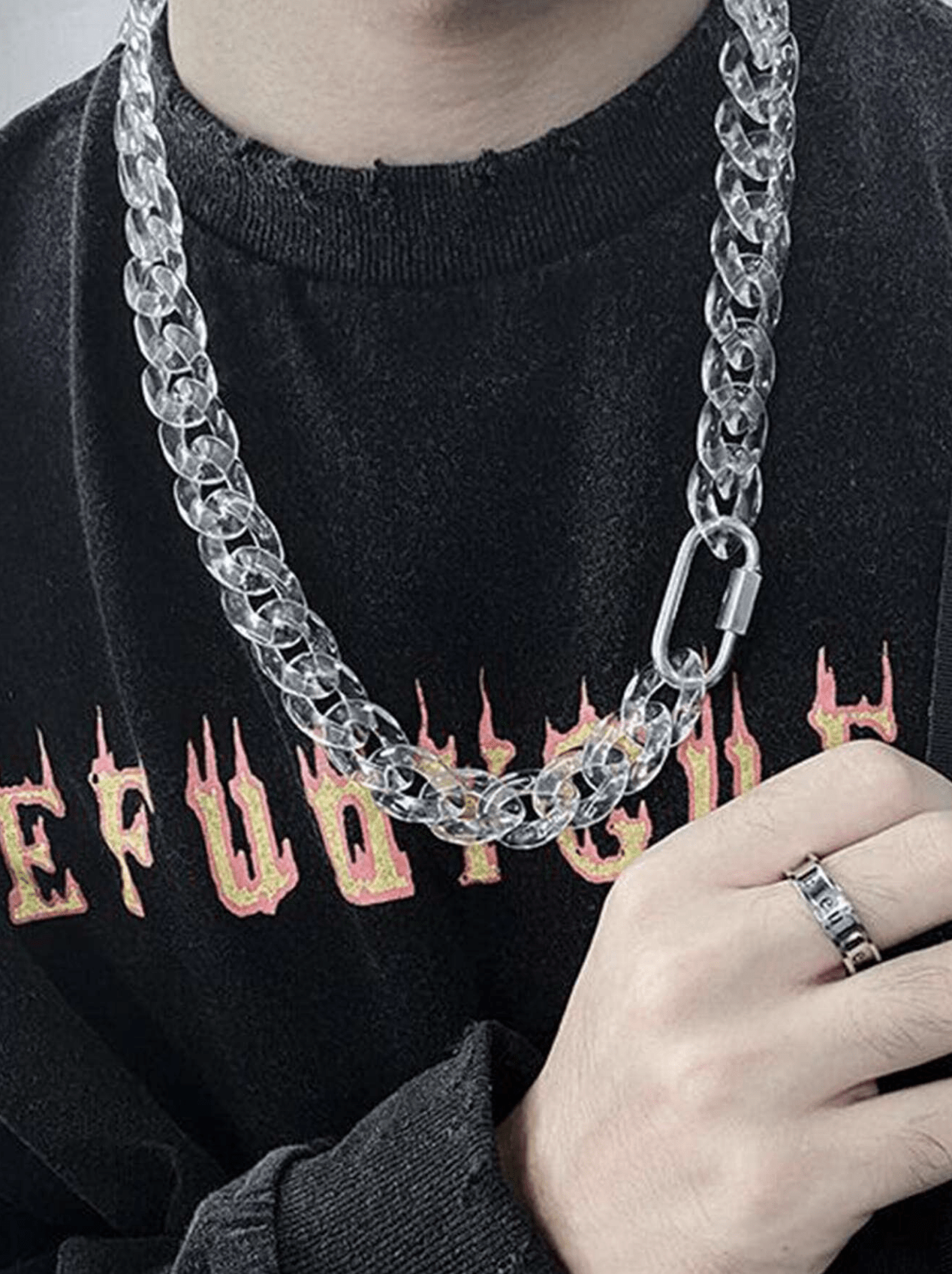 Cadena Transparente Plastico 60cm1