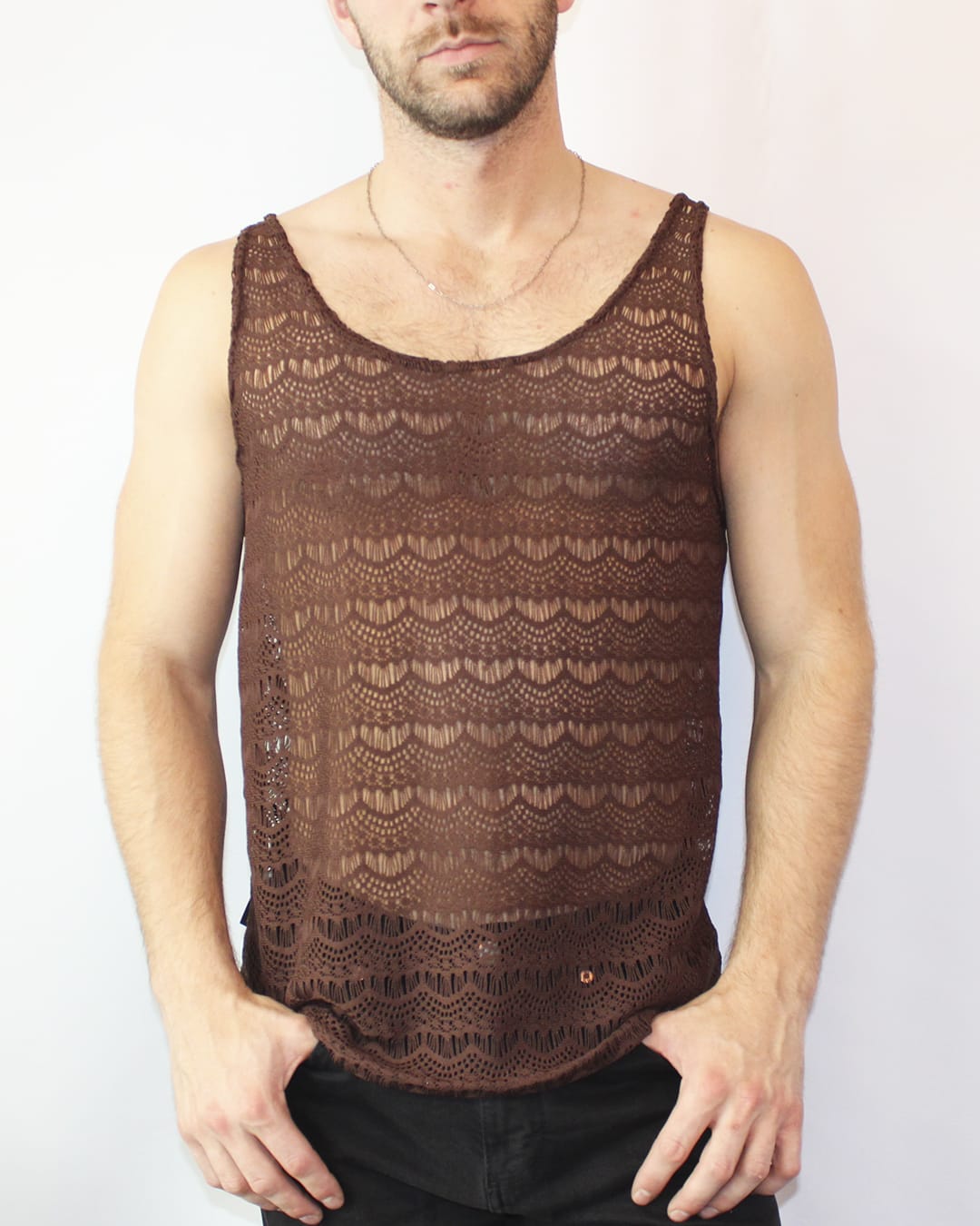 Sudadera Encaje Café1