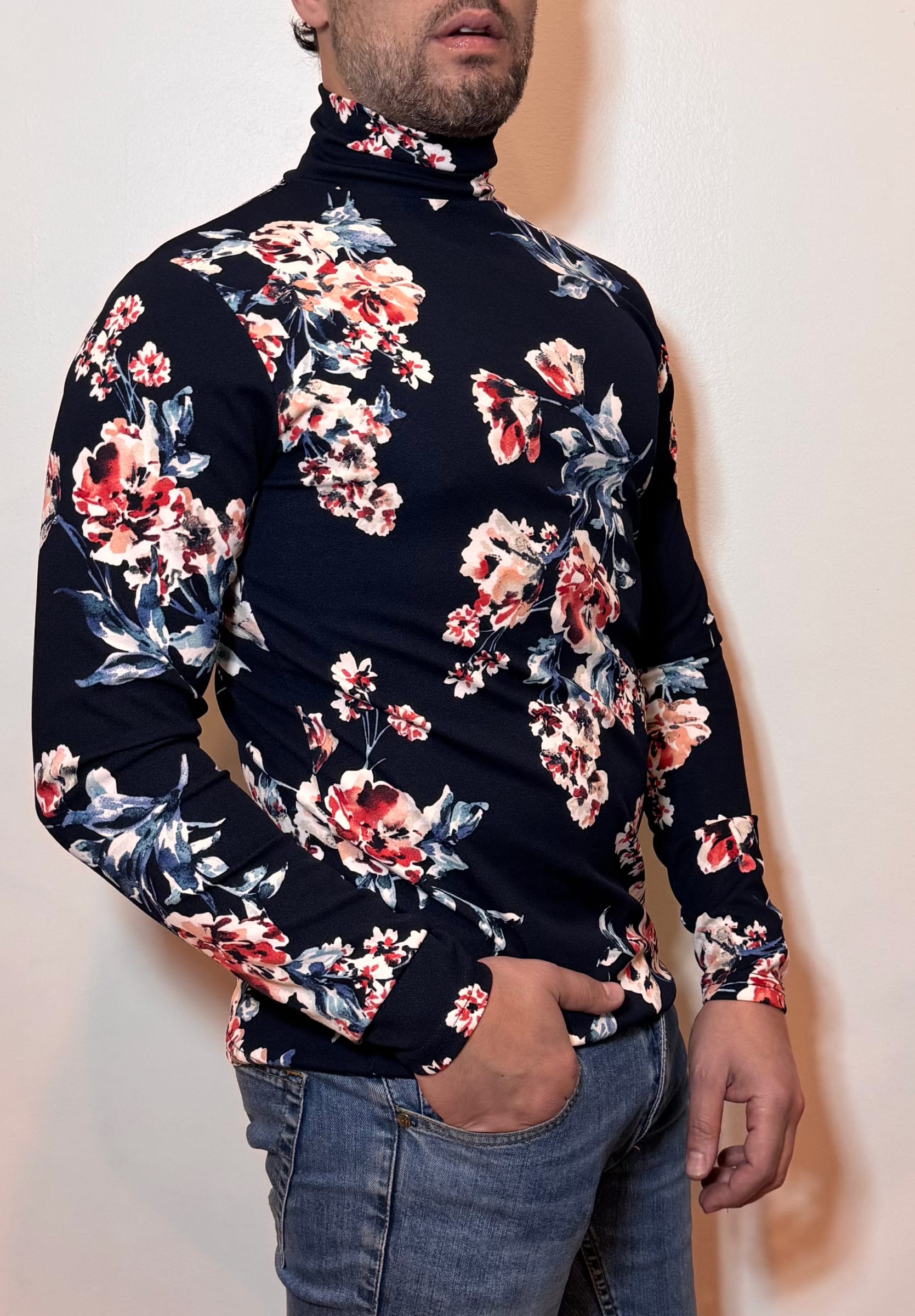 Beatle Lycra Azul Floreado1