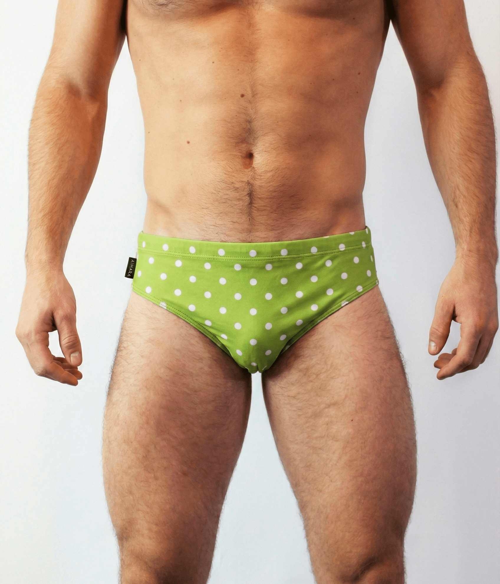 Sunga Verde con estampado lunares1