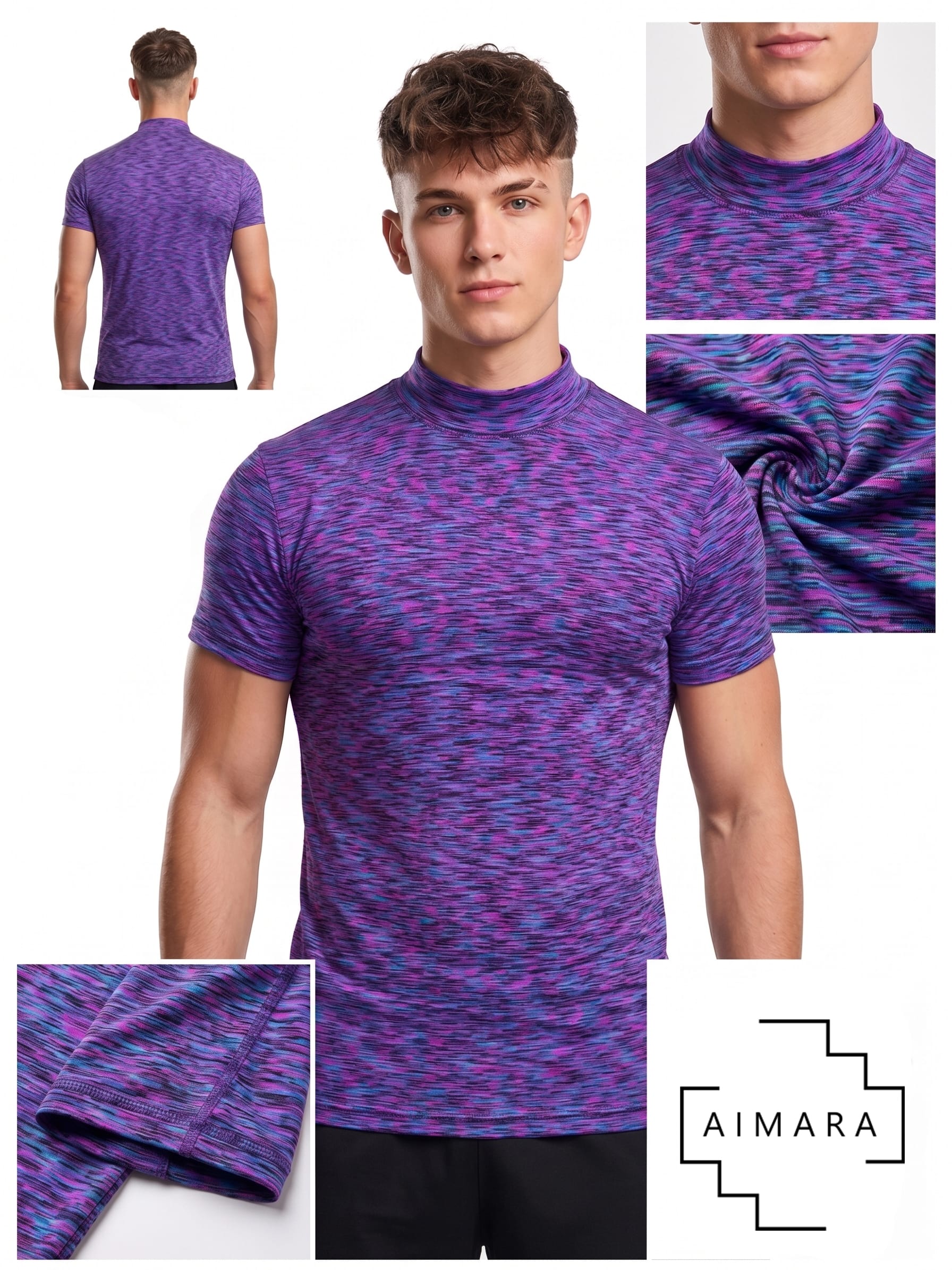 Beatle Lycra Manga Corta Morado1