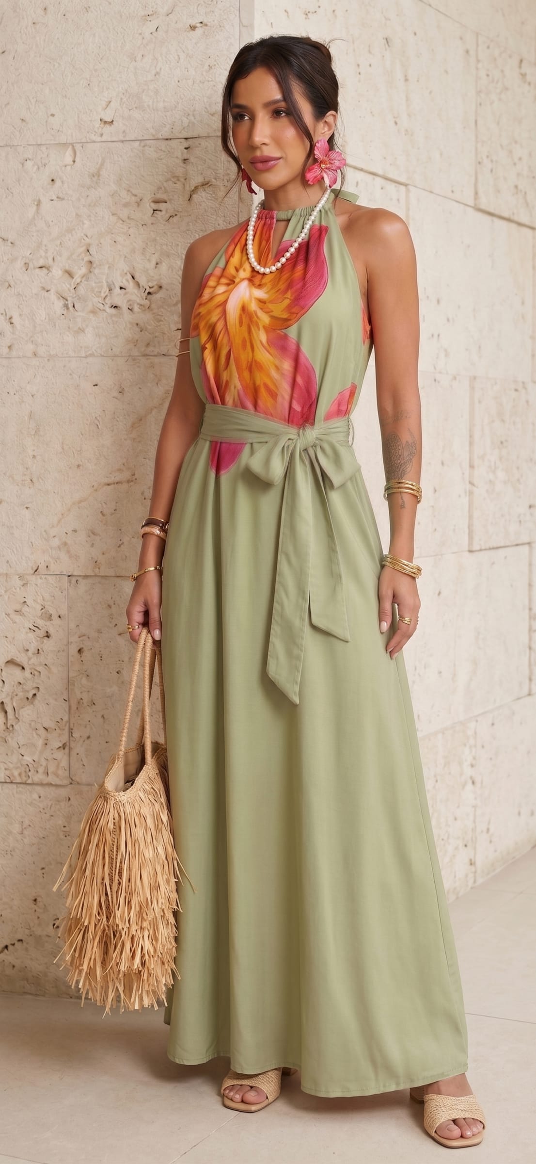 Vestido Verde con Piedras1