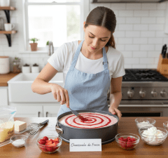 Cheesecake de Fresa usando molde press 
