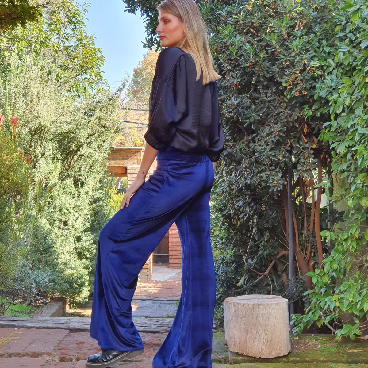 PANTALON TERCIOPELO AZUL | Verónica Sutil