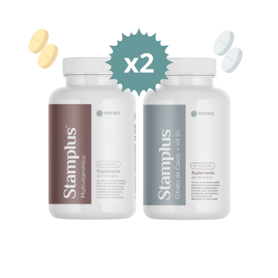2 PACKS STAMPLUS MULTIVITAMINICO Comprimidos + CALCIO