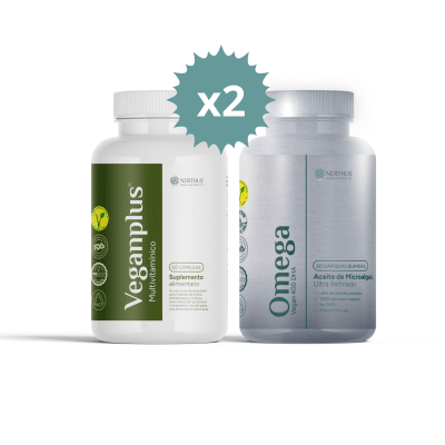 2 PACKS VEGANOS (Multivitamínico + Omega3)