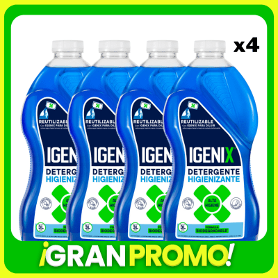 PROMO 4X DETERGENTE DE ROPA IGENIX 3LTS