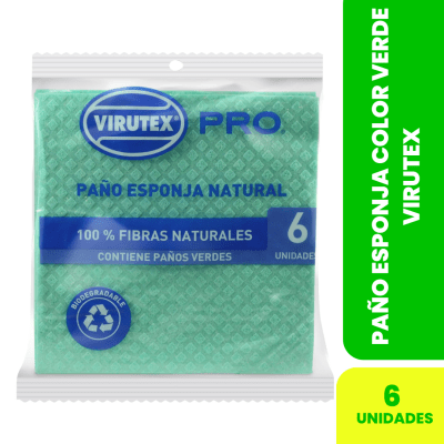 PAÑO ESPONJA COLOR VERDE X6 VIRUTEX