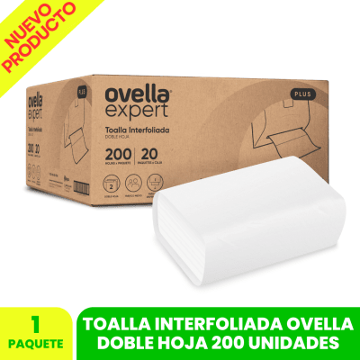 Toalla Interfoliada OVELLA Doble Hoja 200 UN.