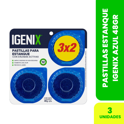 Pastillas Estanque Igenix Azul 3x48gr