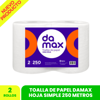 Toalla De Papel DAMAX 250 MTS X 2 UN.